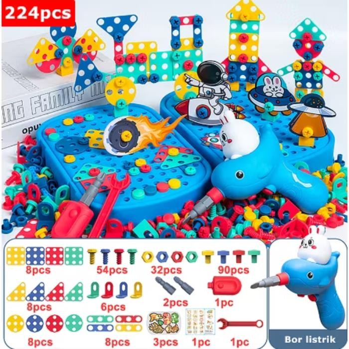 Maiman Edukasi Anak Drill Box Set Toys / Mainan Bor Obeng Anak DIY