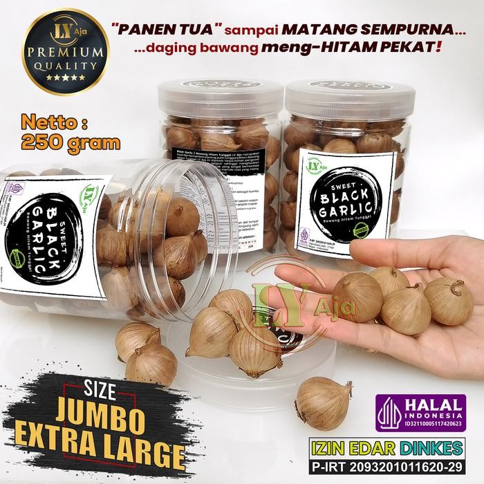 

Bawang Hitam Tunggal Lanang Sweet Black Garlic LY Aja 250 Gram - Jumbo
