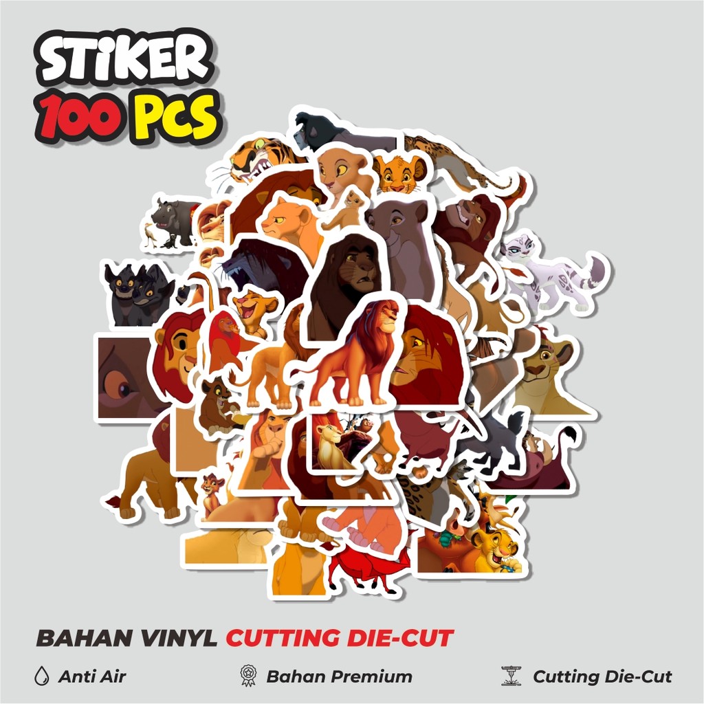 

Terbaru! 50 pcs Sticker Kartun The Lion King's Sticker Dekorasi Lucu Kreatif untuk Notebook, Skateboard, HP