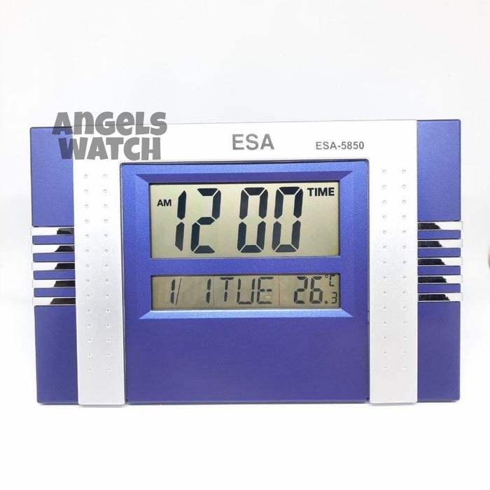 jam dinding digital esa 3809 lengkap suhu tanggal - esa 5850