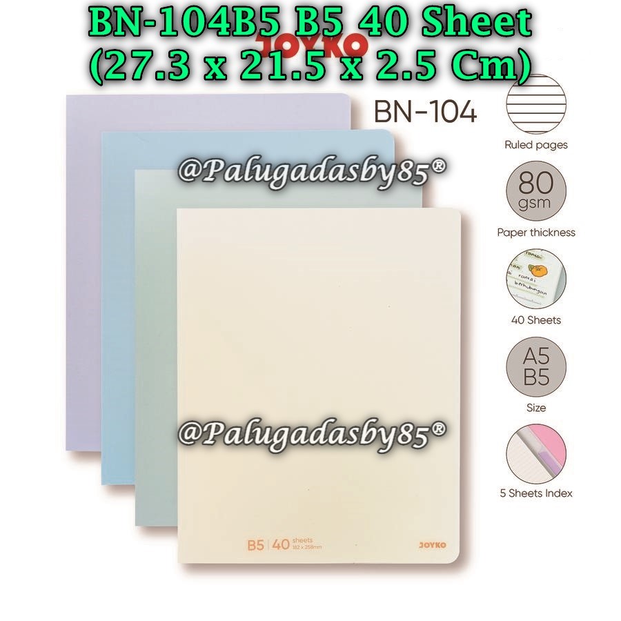 

(1 Biji) GROSIR Map Binder JOYKO BN-104B5 B5 40 Sheet 2x4 Rings Plastic / JOYKO Binder Note BN-104