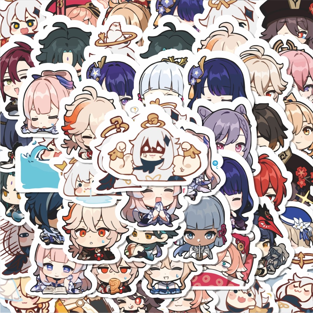 

100PCS Lucu Sticker Anime Game Genshin Impact Sticker Stiker Aesthetic Stiker Anti Air Stikers Berperekat Waterproof sticker decal buat Motor Helm Buku Journal Koper Casing HP Laptop Botol Minum Hadiah anak