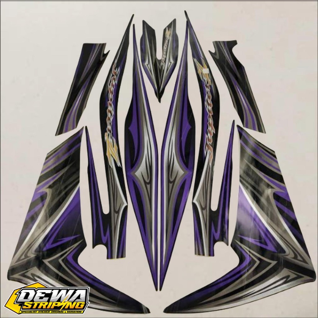 stiker striping yamaha jupiter z new robot 2011 2012 hitam lis body standar berkualitas original