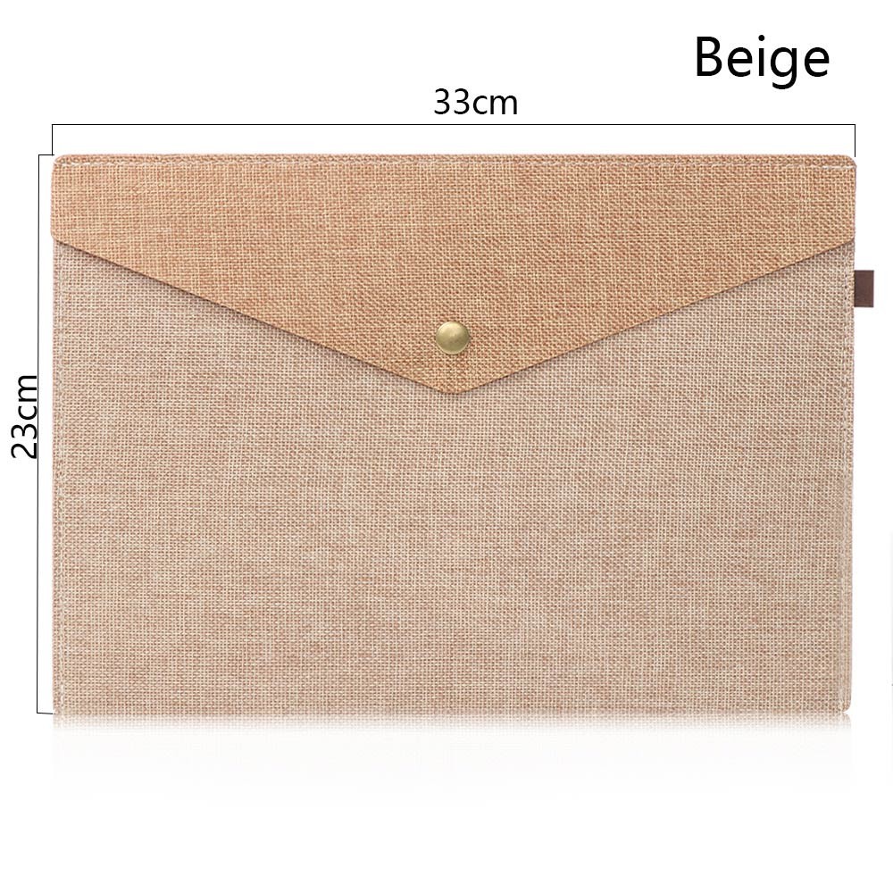 

A4 A5 Simple Elegant Stationery Folder Document Bag Imitation linen Canvas Felt File Bag Portfolio Office Study Briefcase