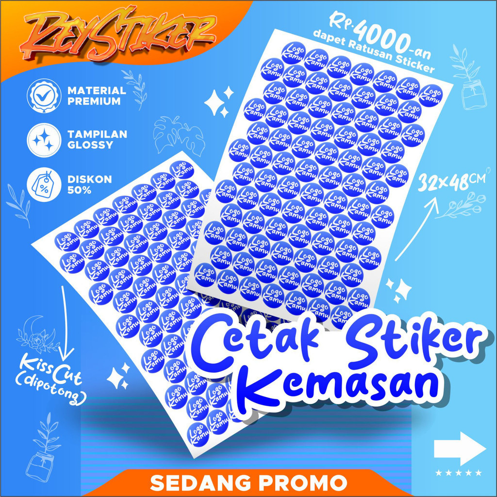 

Cetak Sticker Custom Chrom | Stiker Label Kemasan | Sticker Logo A3