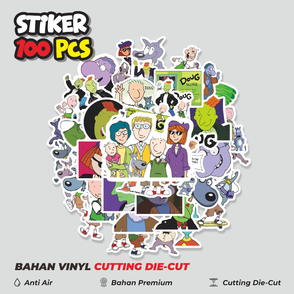 

Terbaru! 50 pcs Sticker Kartun Doug Sticker Dekorasi Lucu Kreatif untuk Notebook, Skateboard, HP