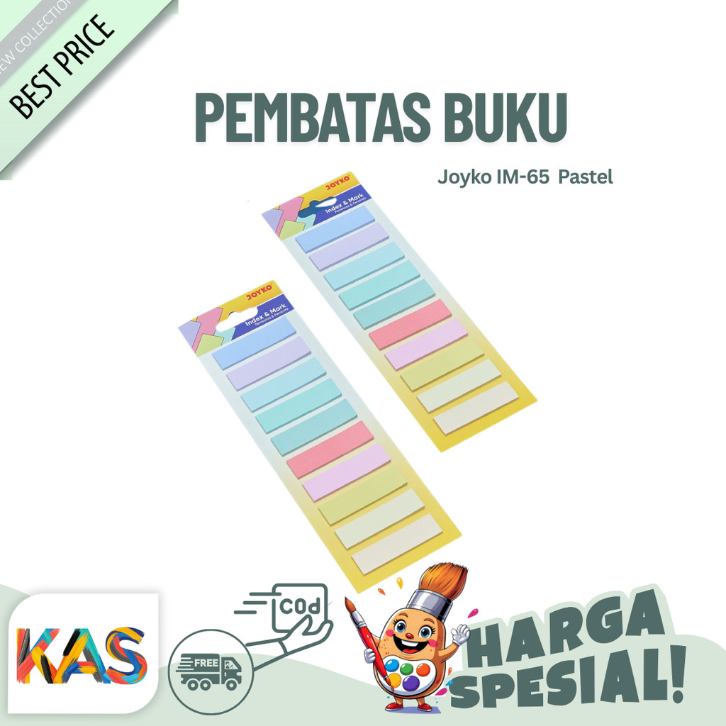 

Index Mark Penanda Joyko IM-65 Warna Pastel Kertas Pembatas Buku Penanda Binder - Set-