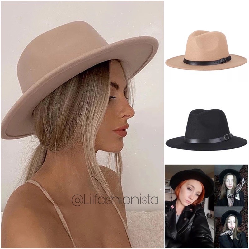 Suede Fedora Hat Import Topi Fedora import Korean Style