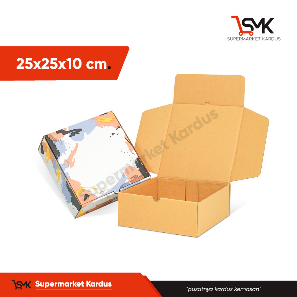 

Box 25x25x10 cm Kardus/Karton/Kemasan/Paking/Boxtas/boxbaju/boxhodie/Hampers/Gift/tinggi10