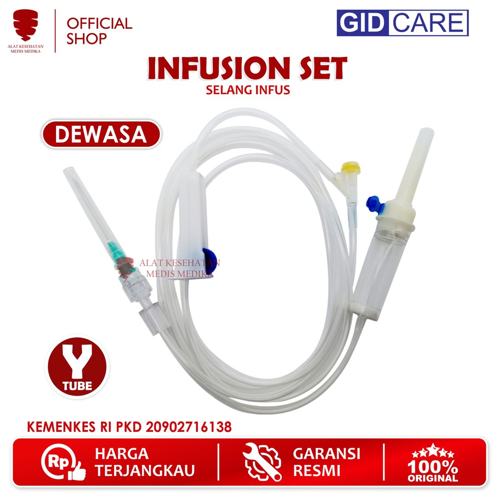 Infusion Set Adult With Y Connector GID Care Selang Infus Set Dewasa Medis