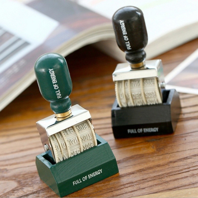 

Bview Art 1pcs Vintage DIY Roller Knob Date Postal Stamp Seal Craft Tool for Scrapbooking Planner Journal