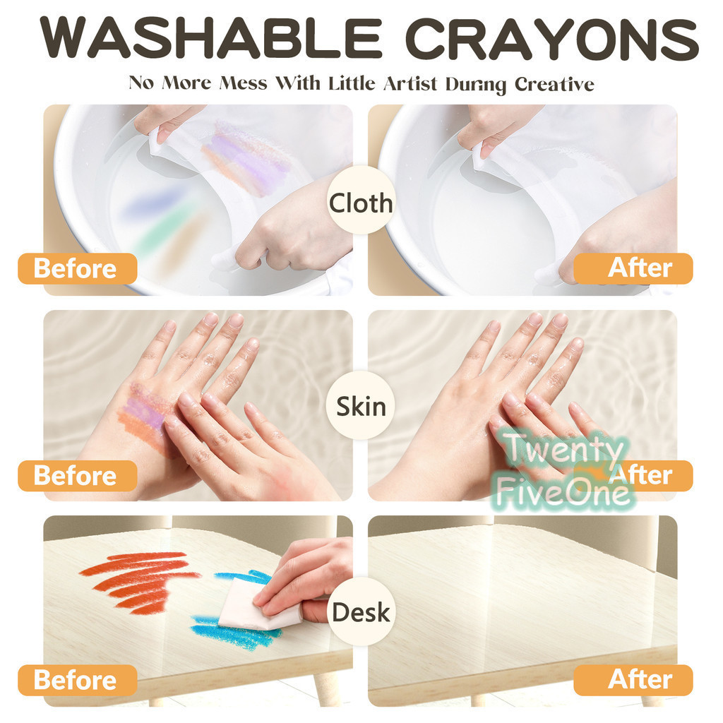 

YUH In StockCrayon washable Crayon Rotating Core Suitable for Children's Drawing