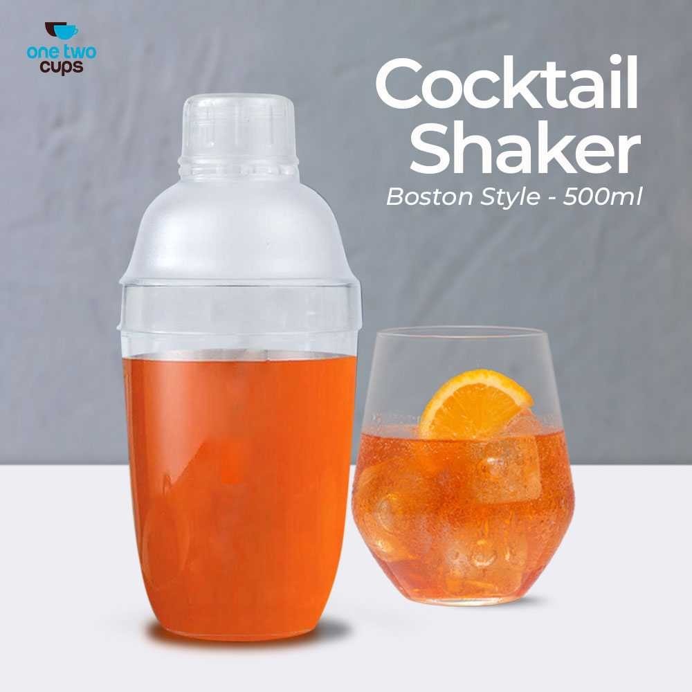

(100% ORI) One Two Cups Cocktail Shaker Mixer Bartender Boston Style - B0569