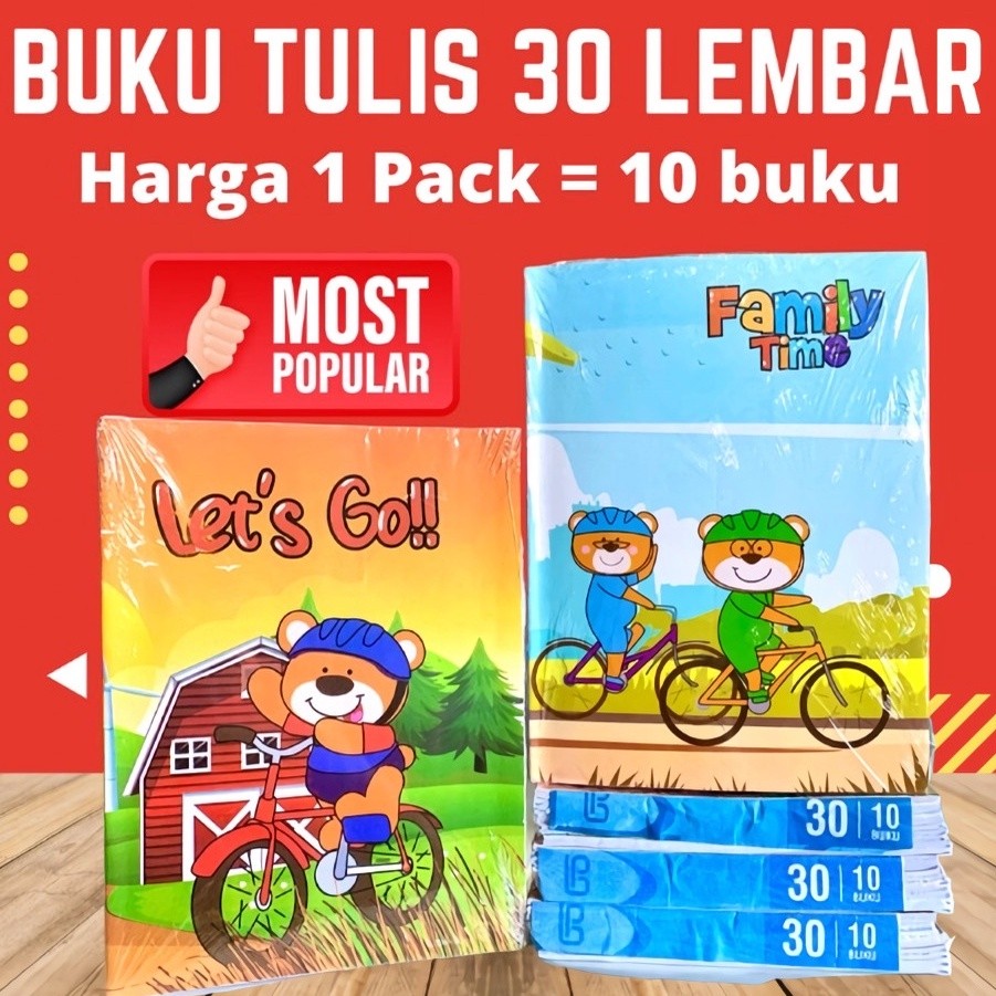 

RAJA TRENDY Buku Tulis Sekolah Murah Bergaris SA Isi 30 Lembar 10 Buku