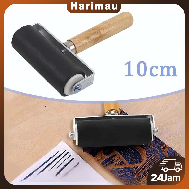 

10 cm Roller Karet Hard /Roll Rubber/ Roll Grafis Wooden Handl /Untuk Printmaking