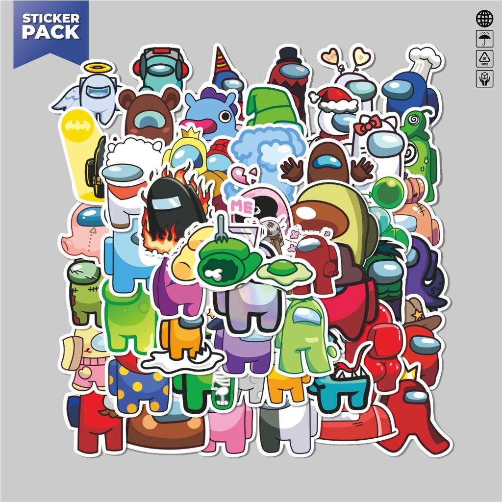 

[100PCS]Stiker Pack Stiker Kartun Game Among Us Aesthetic Vinyl Anti Air Dekorasi Sticker Laptop Buku Journal Koper Helm Casing HP Gitar Helm Skateboard