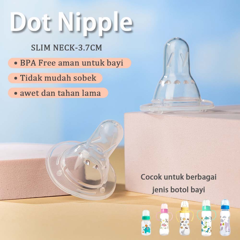 COD Dot Bayi Botol Susu Pentil Dot 3.8 CM Silicone Klasik Penggantian Puting Lebar Untuk karet dot  