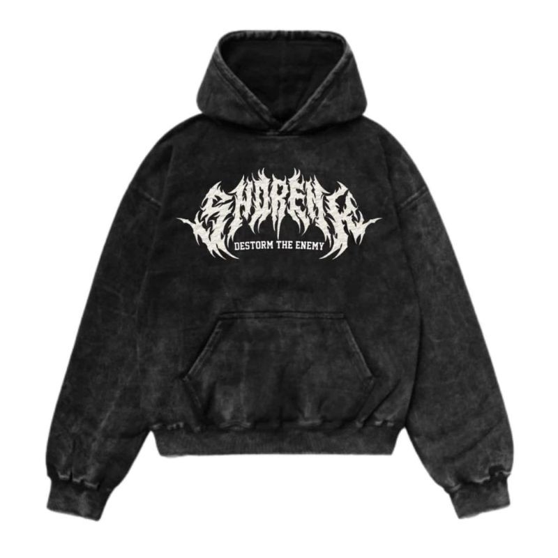 Hoodie Washing Shorenk Black Sandwash
