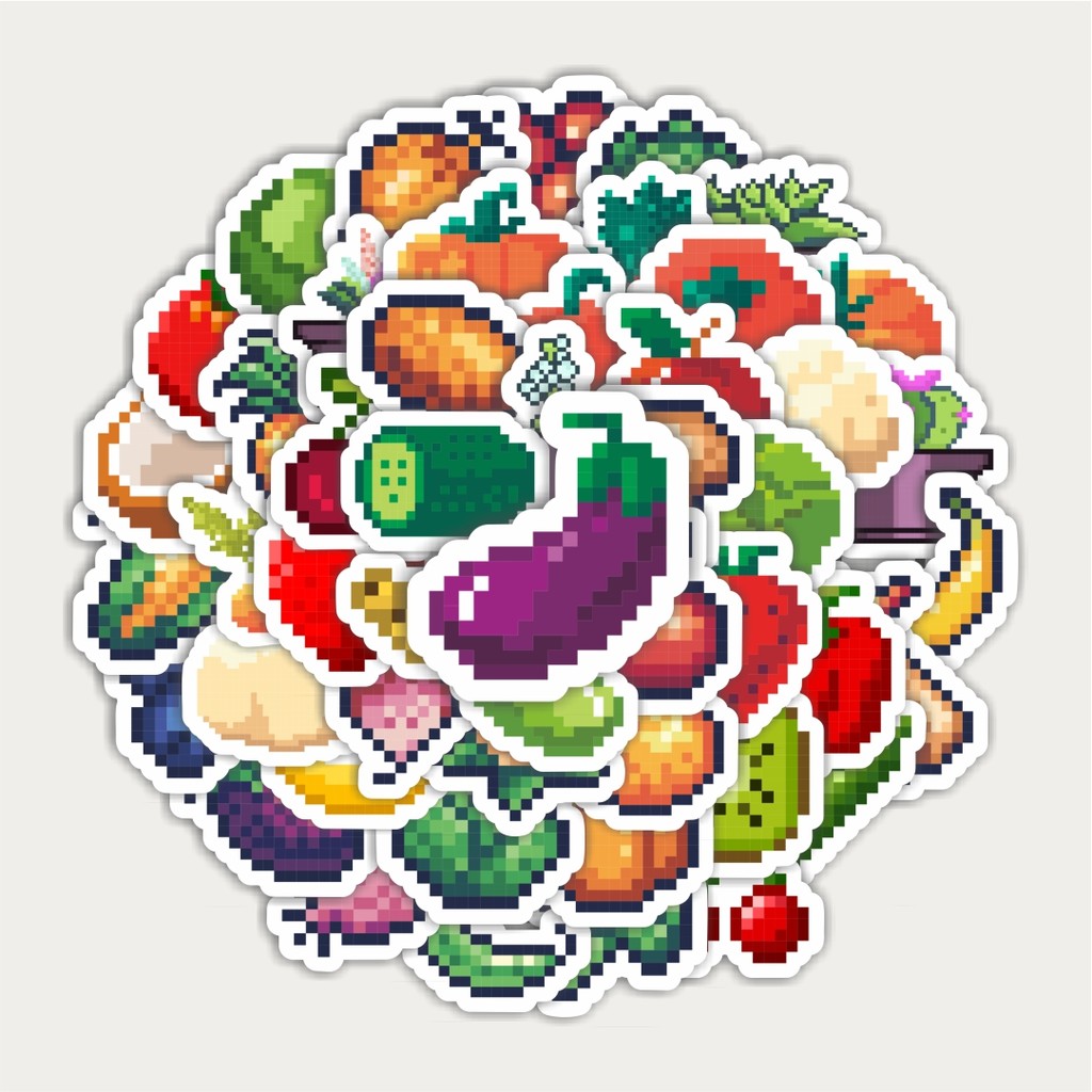 

Sticker Pack Stiker Pixel Buah Sayuran | Sticker TUMBLR | Stiker LAPTOP KOPER HELM