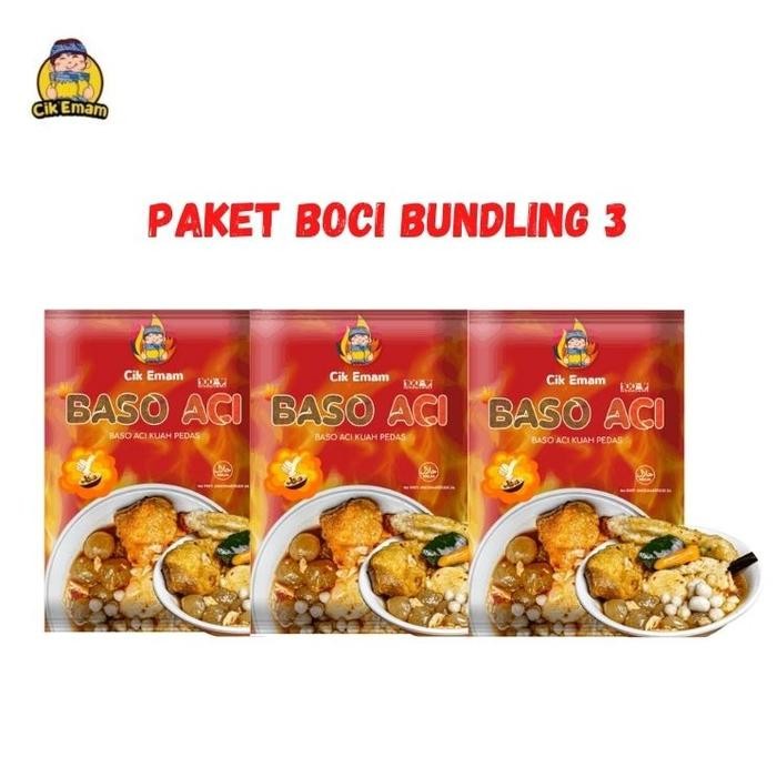 

CIKEMAM - PAKET BASO ACI isi 3 PCS - Baso Aci Pedas Gurih Khas Bandung Food Kuah Instan Makanan Seblak Ayam Mie Soto - Baso Aci Bundling 3 Terlaris