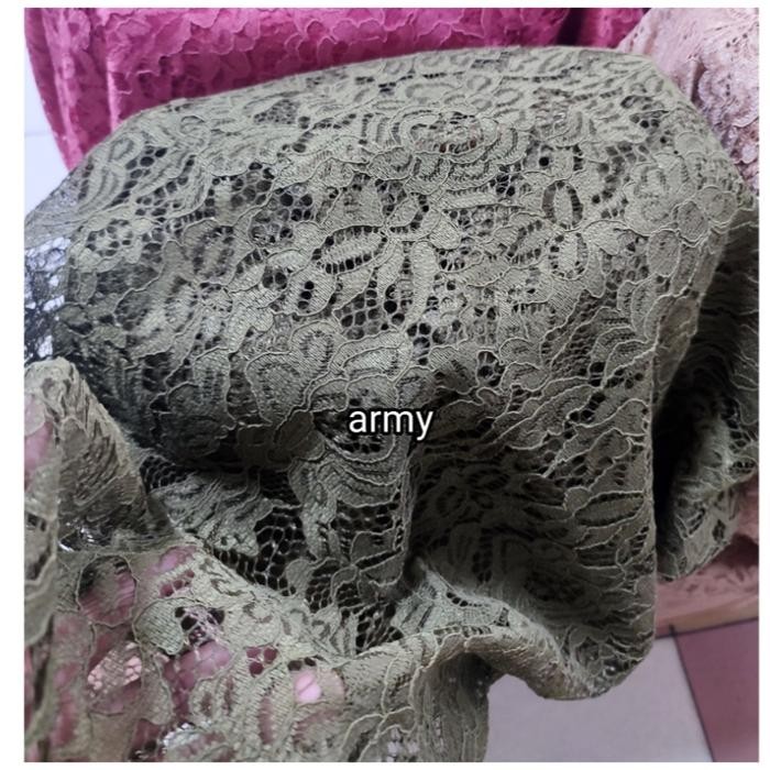 kain lace brokat fatmawati /bahan brokat cornely - army