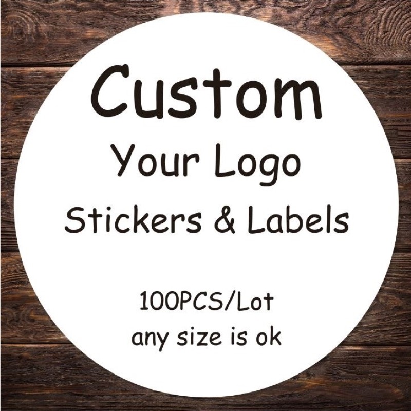 

100 PCS Custom Stickers Logo Thank You Labels Personalized Stickers Packaging Name Party Wedding Birthday Print Your Own Sticker