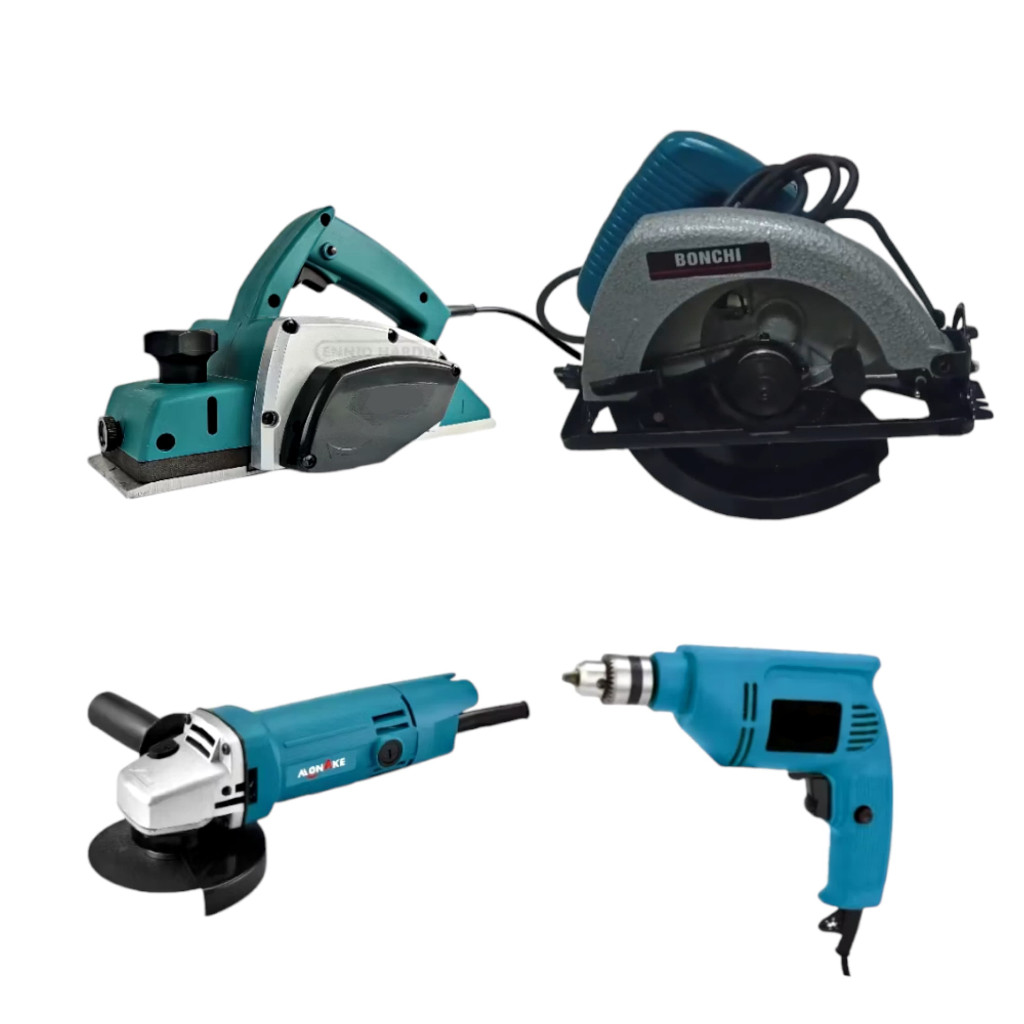 Paket Mesin Tukang Kayu Lengkap   4 Item - Monake lengkap Mesin Serut kayu + Mesin Gerinda + Mesin B