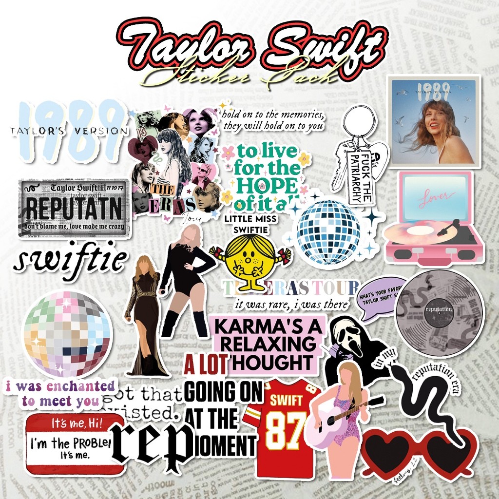 

Taylor Swift Sticker Pack | Aesthetic Sticker Tumblr Laptop Hp