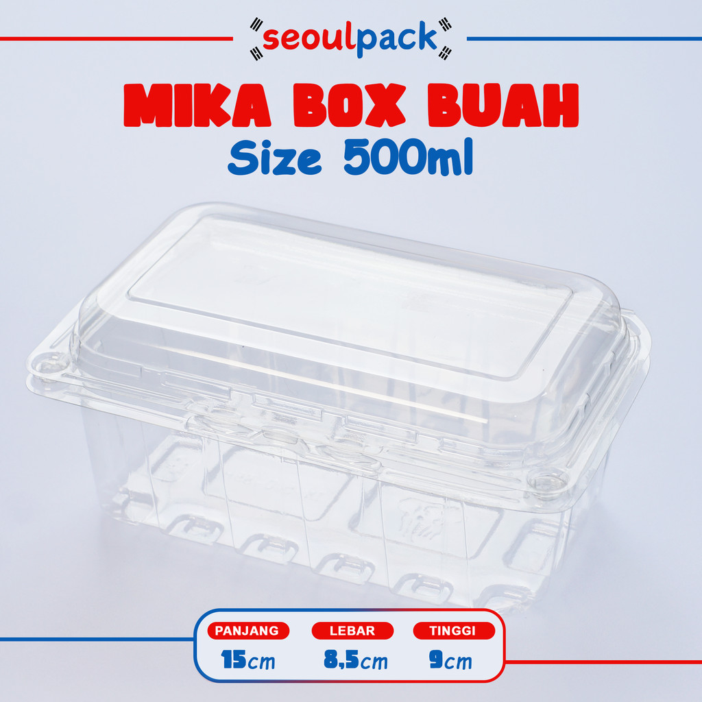 Mika Box Buah 500ml (50pcs) - Salad Box, Fruit Box, Mika Salad, Mika Buah, Box Buah