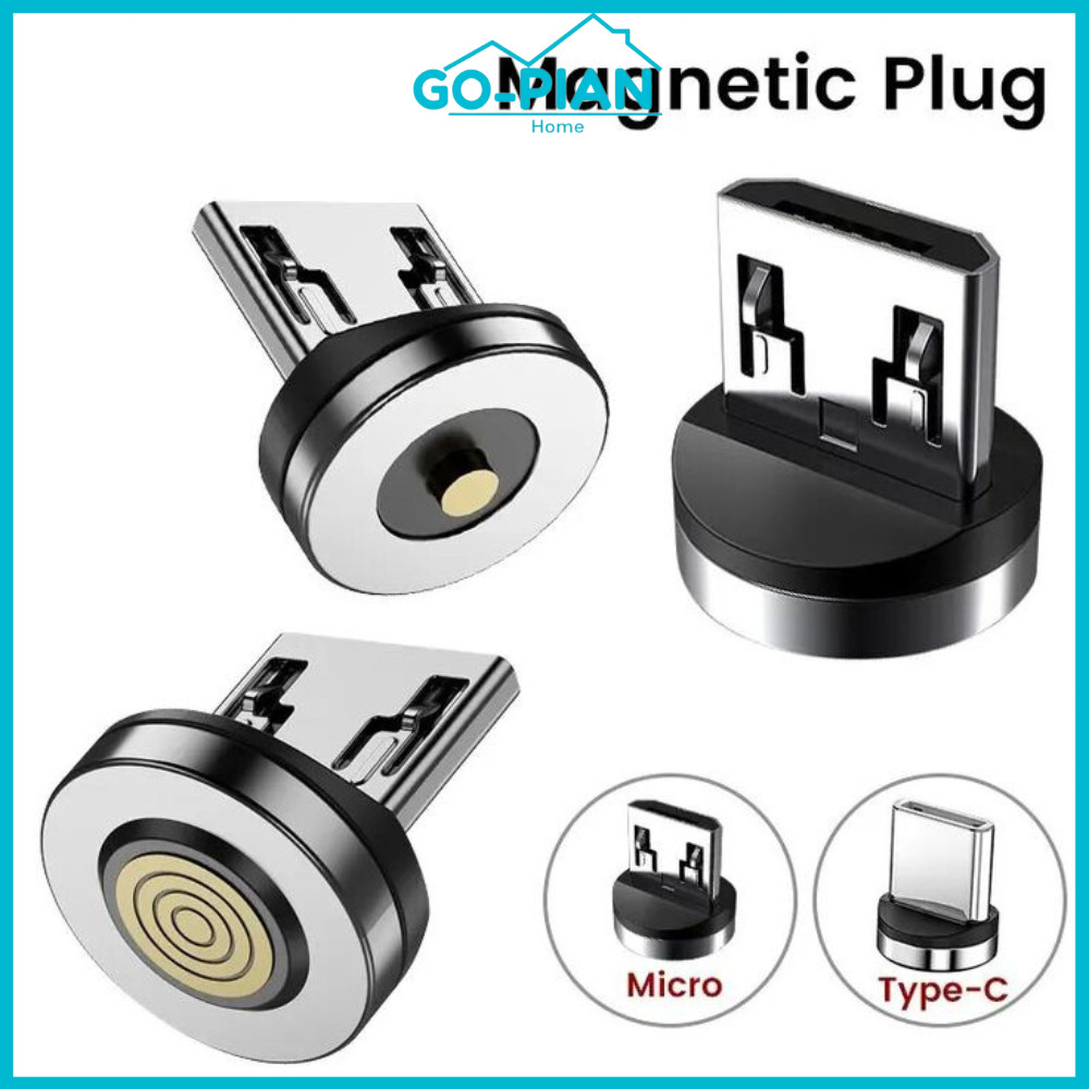 kepala magnet 1 konektor android micro USB type C iphone kabel magnet 1 titik plug kabel magnet