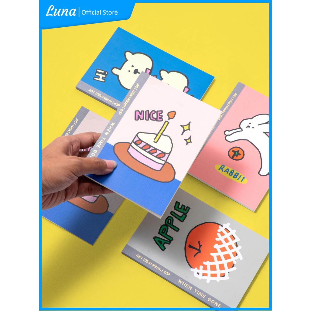 

Luna Notebook Mini A6 Buku Catatan Kecil aesthetic Bergaris Buku Diary Buku Note
