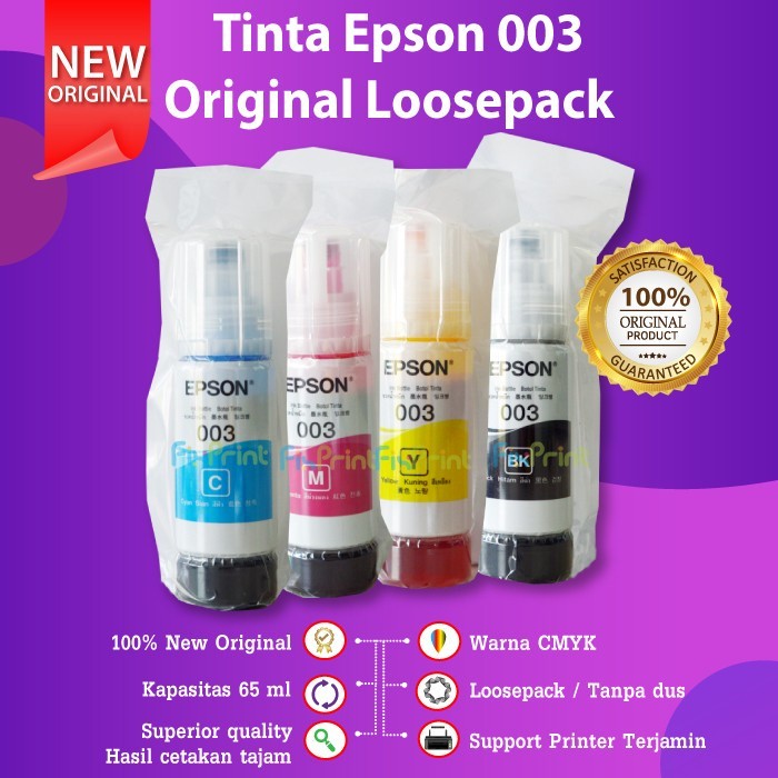 TINTA EPSON 003 BLACK ORIGINAL ORI HITAM RESMI PRINTER L3110 L1110