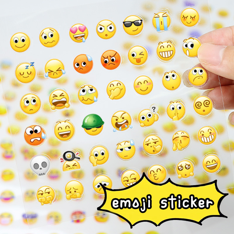 

3D Expression Series Stickers Resin Drop Gel Crystal Clear Stereo Deco Stickers for Kids Scrapbook Stationery Stickers Decal Toy