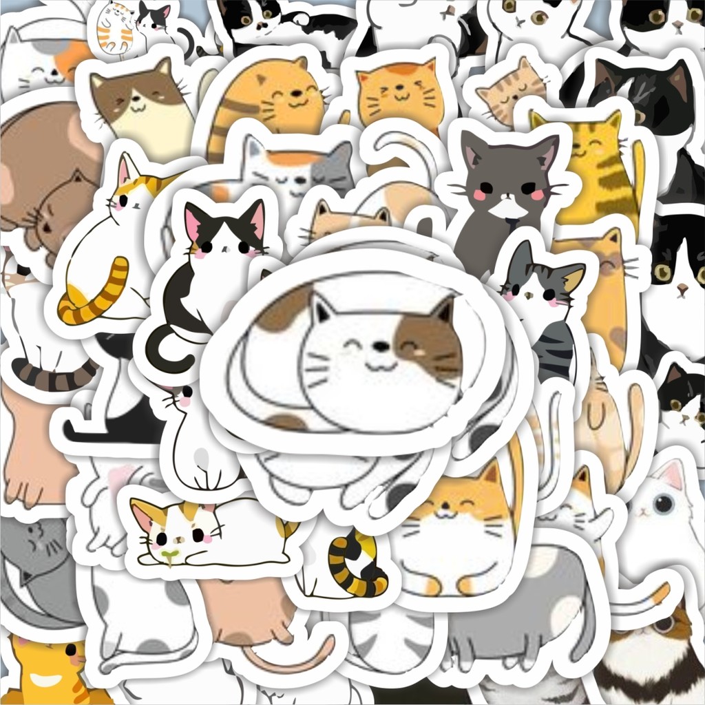 

100PCS Lucu Stiker Hewan Kitten [Anak Kucing] Stiker Aesthetic Stiker Anti Air Stikers Berperekat Waterproof sticker decal buat Motor Helm Buku Journal Koper Casing HP Laptop Botol Minum Hadiah anak