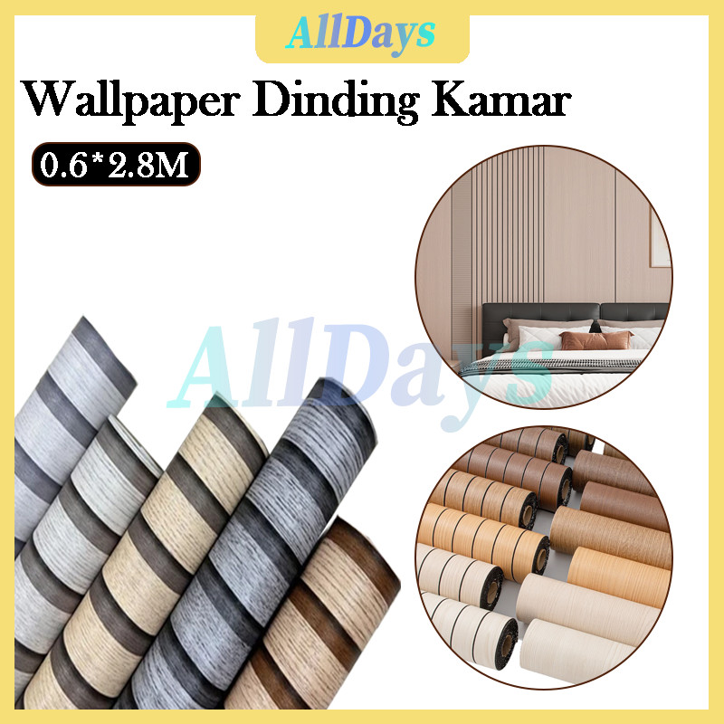 1 Roll Wallpaper Sticker/Wallpaper Dinding Motif Serat Kayu/Wallpaper Dinding Ruang Tamu