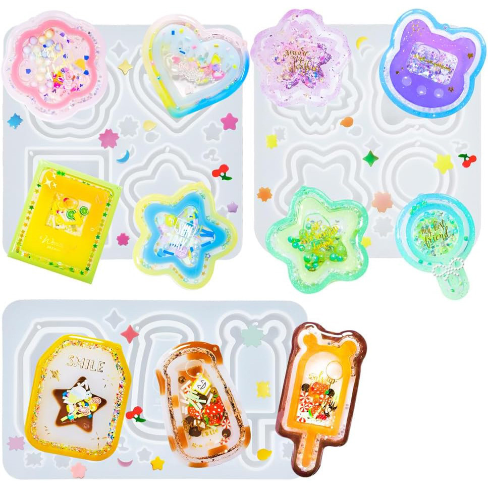 

Cat Paw Ice Cream Shaped Quicksand Epoxy Resin Silicone Mold for Quicksand Resin Pendant Jewelry Making Supplies