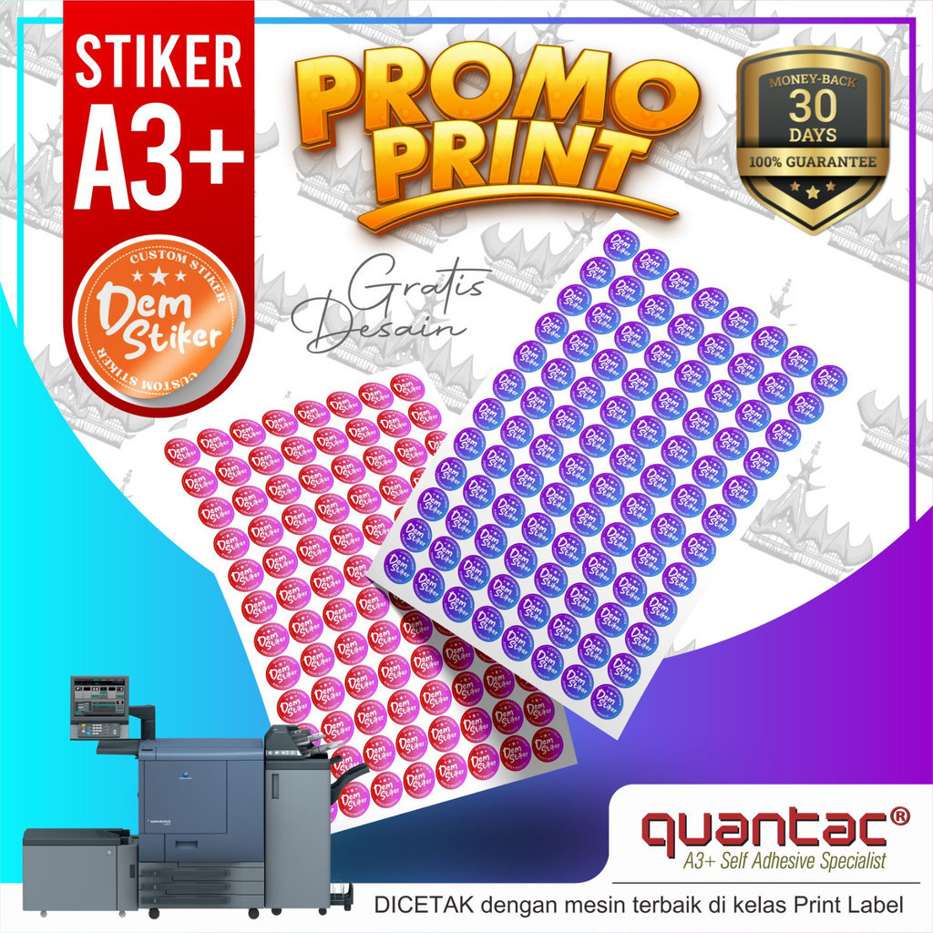 

Promo Stiker Label A3+ (Ukuran lebih besar) Premium Quality - Bahan Stiker A3+ QUANTAC