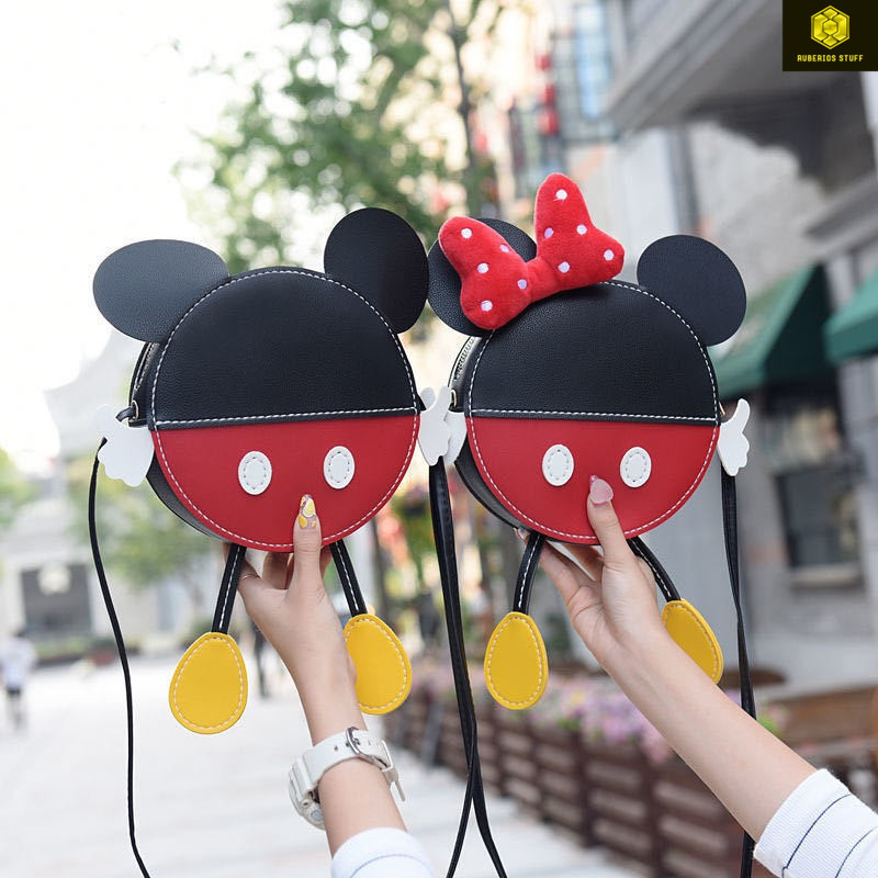 Tas DIY tas slempang anak tas wanita handmade mainan hadiah gift Mickey Material kulit Tas tali bela
