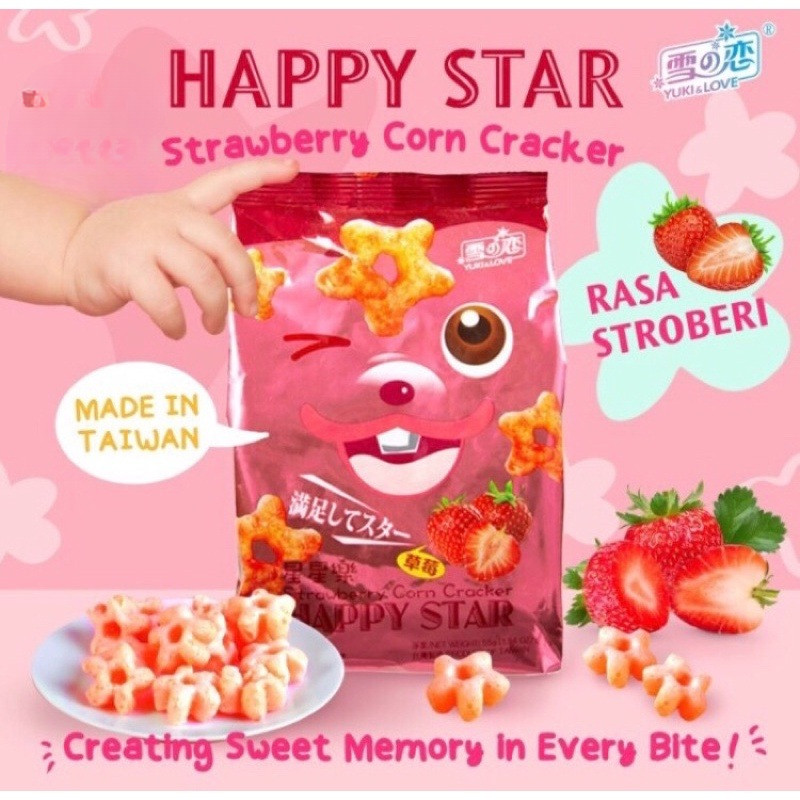 

Happy Star Strawberry Corn Cracker x6