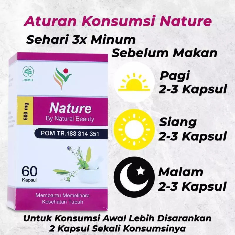 KAPSUL PENGGEMUK NATURE PENGGEMUK BADAN BPOM Nature Gemuk Badan Ampuh Dan Cepat Pria & Wanita Aman B
