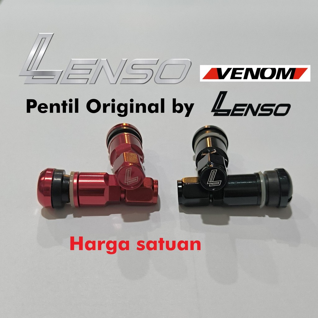 1 buah Pentil Tubeless Alloy / alumunium Warna RED Merah / BLACK Hitam Lenso Venom Original