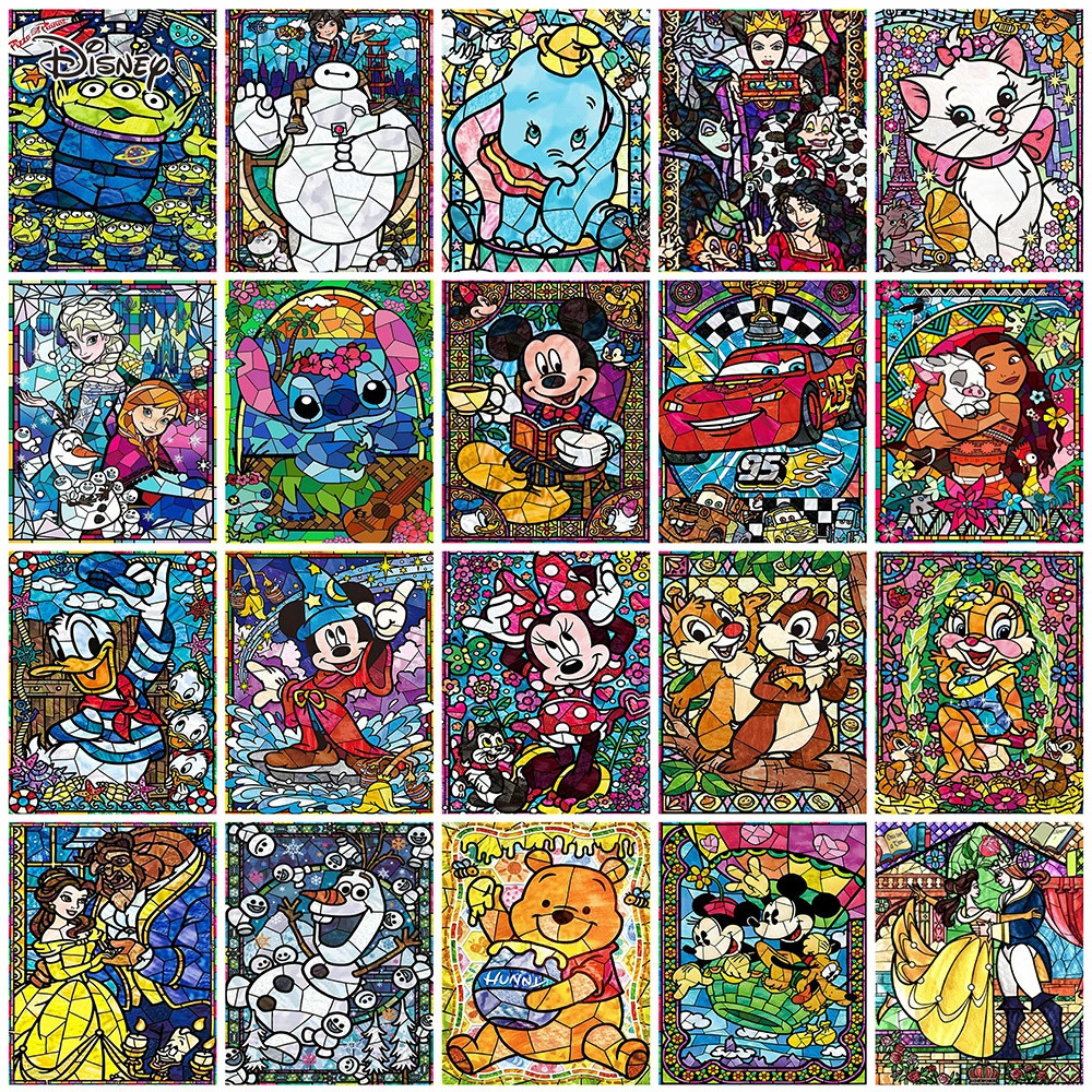 Disney Diamond Mosaic Stitch Mickey Mouse Lilo Stitch Painting Lightning MCQueen Frozen Embroidery D
