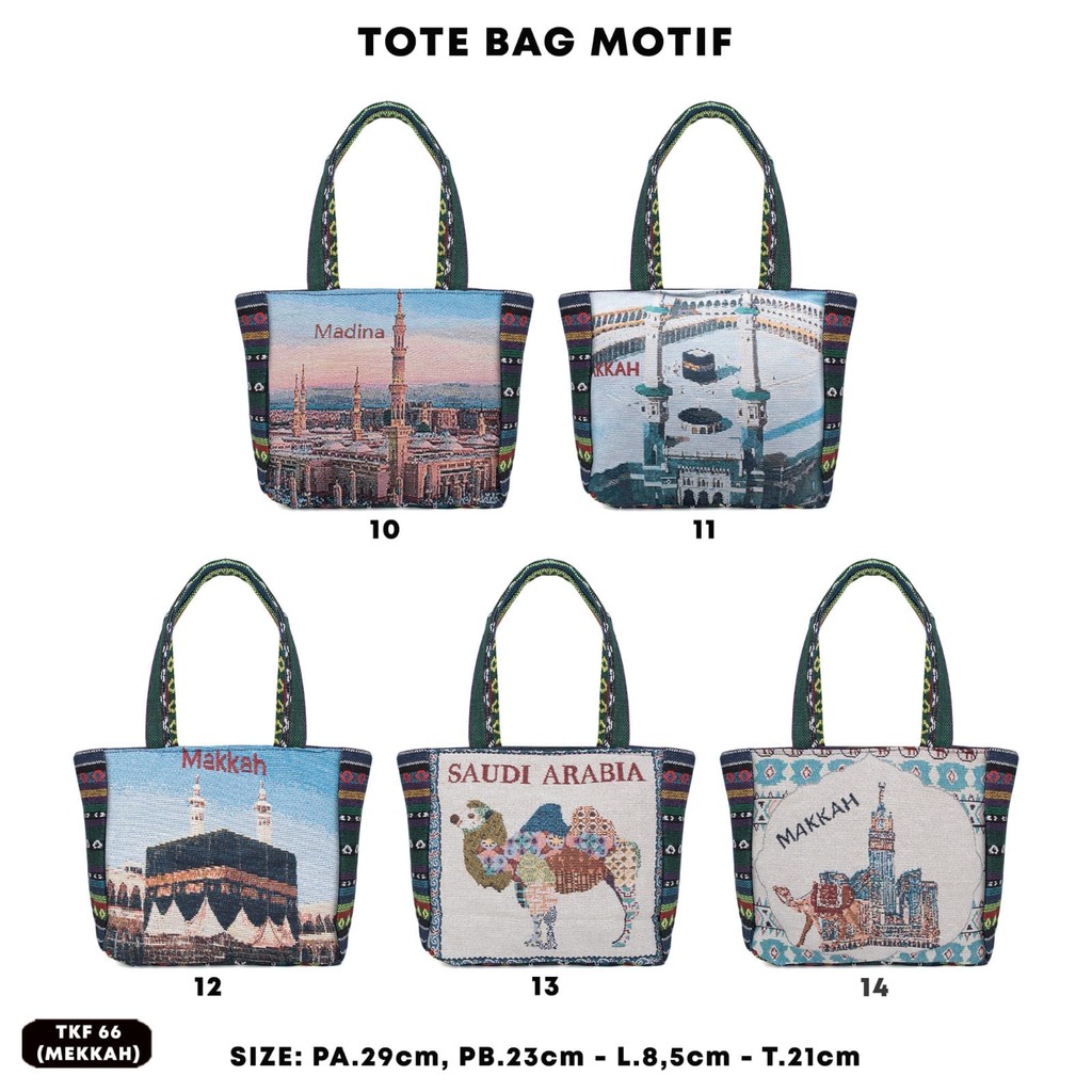 TAS oleh - oleh haji // tas kanvas mekkah // TKF 66 SERIES MEKKAH // tas jinjing mekah madinah