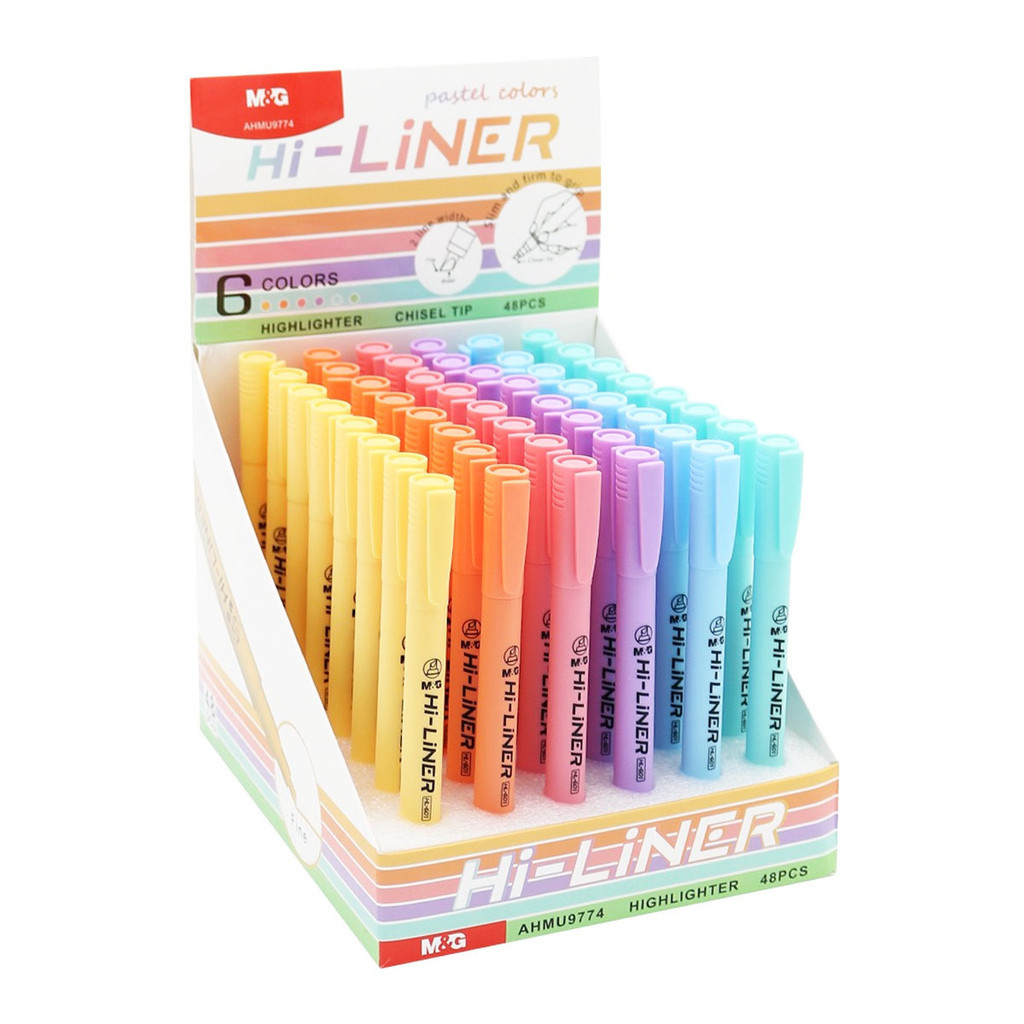 

M&G AHMU9774 Stabilo Highlighter Hi-Liner SET Warna Pastels 48 Pcs