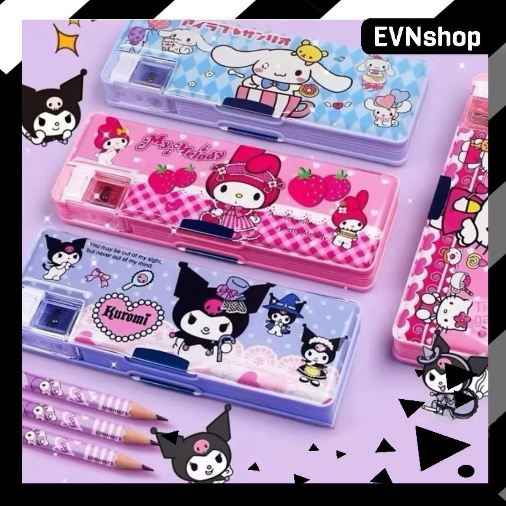 

KOTAK PENSIL MAGNET PERSEGI PANJANG Karakter Sanrio Marvel Import — DENGAN PENUTUP MAGNET & SERUTAN PENSIL