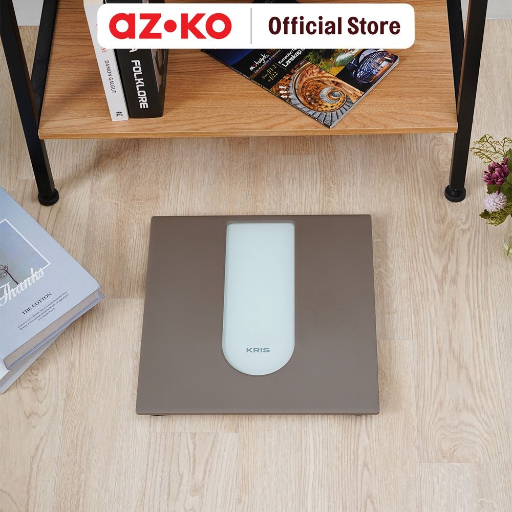 AZKO Kris 30.7X30.7X2.2 cm Timbangan Badan Digital Dengan Cover Body Weight Scale Alat Pengukur Bera
