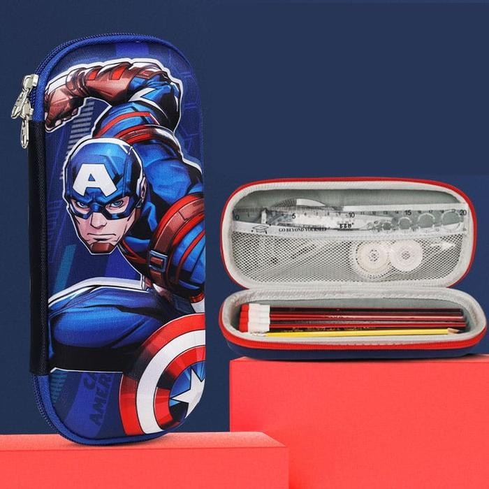 

[New Arrival] 3D kotak pensil Hard Case Anak Sekolah 2 Layer Cowok Cewek - Camerica Stand