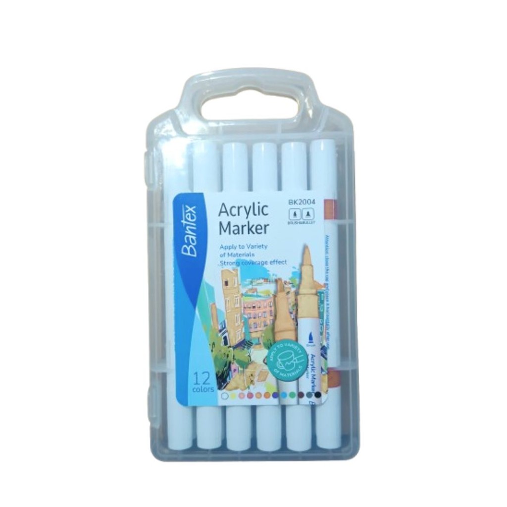 

BANTEX ACRYLIC MARKER SET 12 SPIDOL AKRILIK ISI 12PCS
