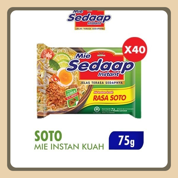 

Sedaap Mie Instan Soto Bag 75 gr x40