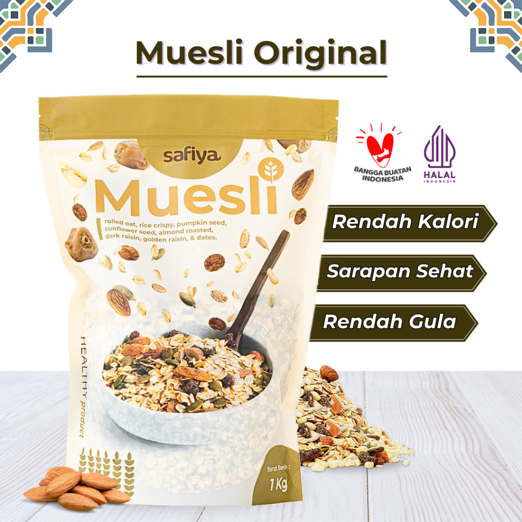 

Safiya Muesli Original 1 Kg Diet Sereal Sarapan Sehat Premium
